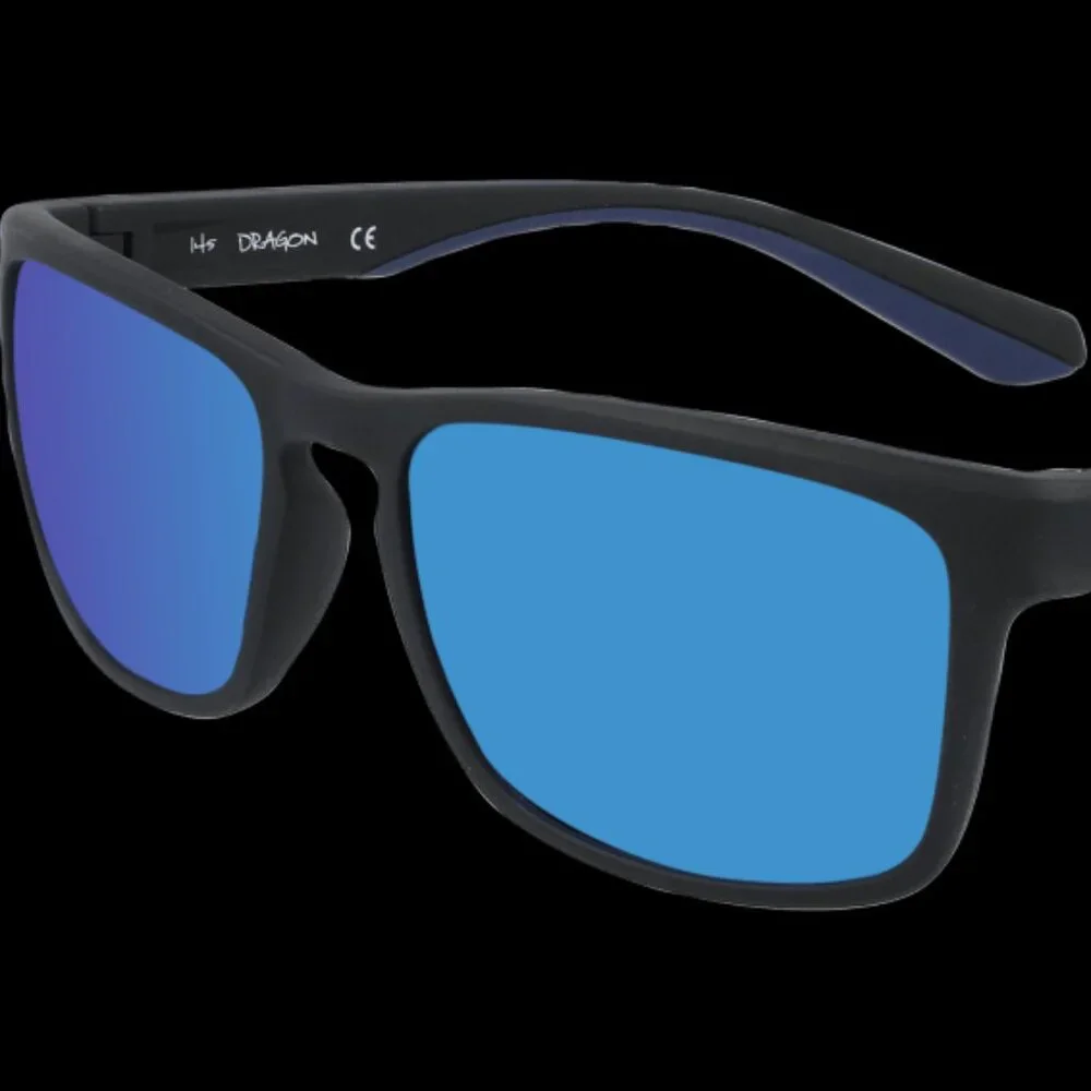 Dragon Blaise Matte Black Sunglasses Blue Ion Lenses